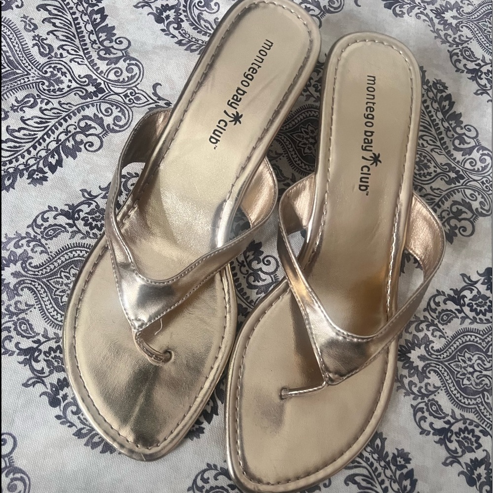 Montego Bay Gold Shoes, Size 10, Light Use